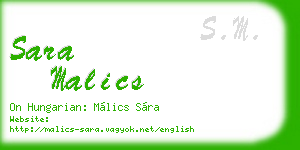 sara malics business card